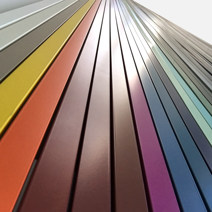 Aluminium profiles polyester powder-coated in various colours
